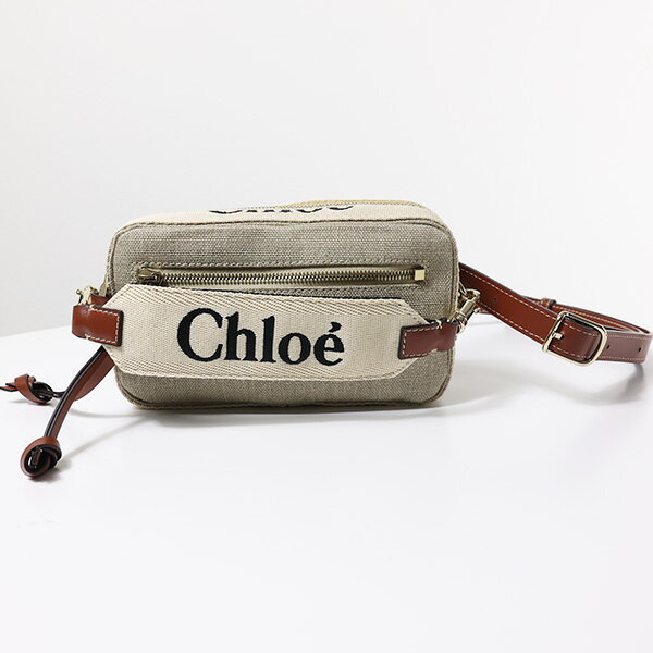 クロエ 帆布・キャンバスバッグ レディース Chloe クロエ Woody Belt Bag ベルトバッグ ボディバッグ ハンドバッグ ウッディ リボン 鞄 リネンキャンバス レディース CHC23AS432L06 27S