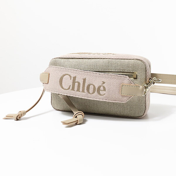 クロエ 帆布・キャンバスバッグ レディース Chloe クロエ Woody Belt Bag ベルトバッグ ボディバッグ ハンドバッグ ウッディ リボン 鞄 リネンキャンバス レディース CHC23AS432L13 26Y