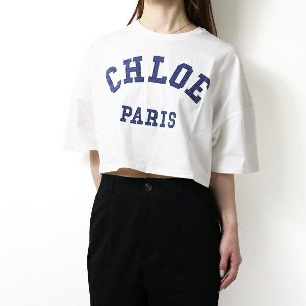 Rakuten - Chloe クロエ Tシャツ Cropped Logo T-Shirts C20862 レディース キッズ 半袖 クルーネック ロゴT クロップド丈 大人OK LaG Onlinestore