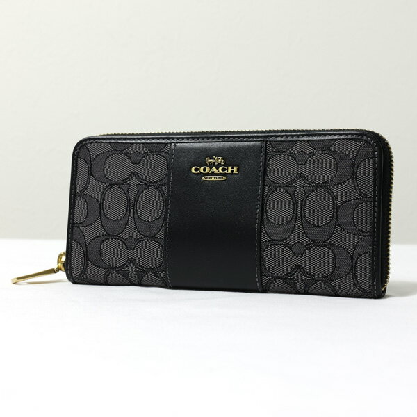 COACH コーチ Signature Zip Around Wallet 長財布 ラウンドファスナー シグネチャー 小銭入れあり キャンバス レザー レディース C5731B B4D0Q