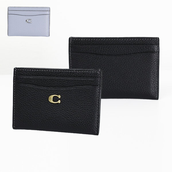 コーチ 定期入れ 【5/18限定！当選確率1/2 最大100％バック】Coach コーチ Card Case カードケース メタルロゴ レザー ブラック グレー レディース CM436