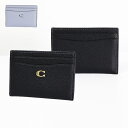 Coach コーチ Card Case カードケース メタルロゴ レザー ブラック グレー レディース CM436