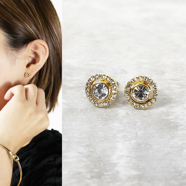 【5/18限定！当選確率1/2 最大100％バック】Coach コーチ Crystal Halo Pave Stud Earrings 37386994 ピアス スタッドピアス アクセサリー 真鍮 クリスタル レディース