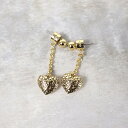 Coach コーチ Quilted C Heart Drop Earrings 37460417 ドロップピアス ピアス 両耳用 アクセサリー ハート 真鍮 キルテッド Cロゴ レディース