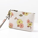 Coach コーチ Floral Print Small Porch C9037 スモール リストレット ハンドストラップ付き ポーチ 小物入れ 本革 レザー 花柄 レディース