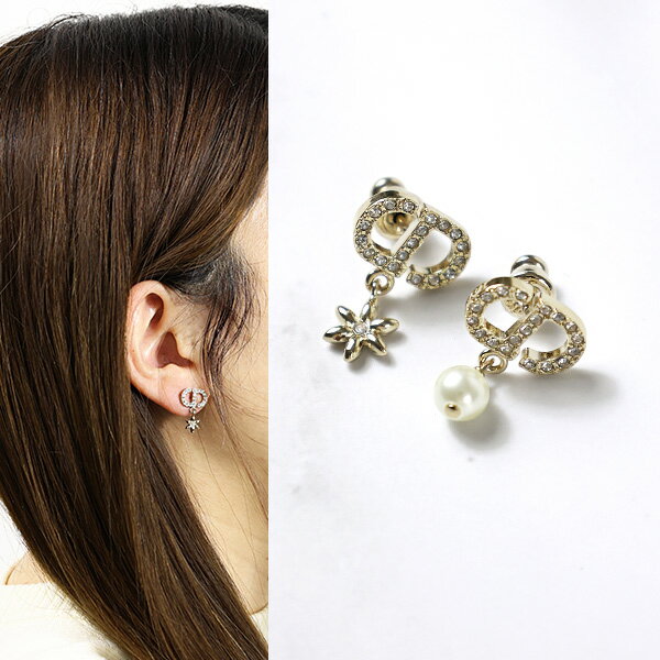 Dior ディオール ピアス Petit CD Daisy Earrings プチ CD デイジー E4411WOMCY レディース クリスタル装飾 両耳用 アクセサリー LaG Onlinestore