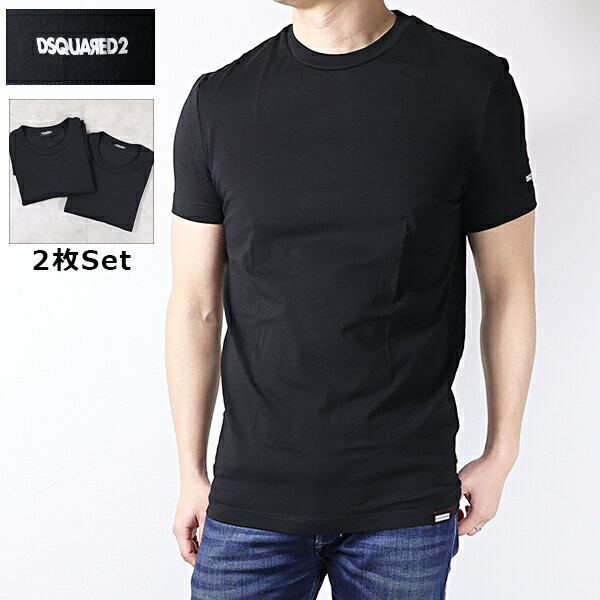Rakuten - Dsquared2 ディースクエアード Tシャツ 2Pack Round Neck T-Shirts D9X415190 メンズ 半袖 2枚セット クルーネック カットソー ロゴT ストレッチ LaG Onlinestore