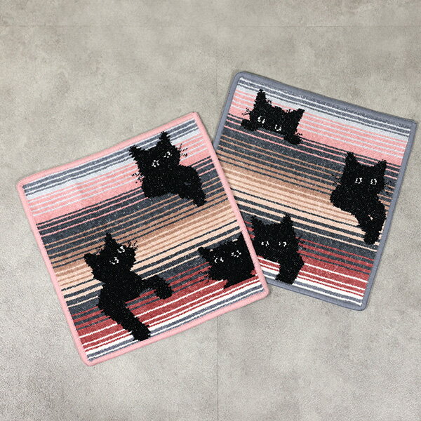 FEILER フェイラー ハンカチ Chenille Towel 25×25 Black Kitty ブラックキティ レディース ハンドタオル タオルハンカチ ネコ 子猫 コットン LaG Onlinestore 母の日ギフト
