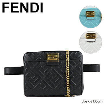 【送料無料】【2019SS】【並行輸入品】『FENDI-フェンディ-』Upside Down アップサイドダウン レディース ベルトバッグ ショルダーバッグ レザーバッグ チェーンバッグ［8BT305A72V］【お買い物マラソン！ポイント最大44倍！】