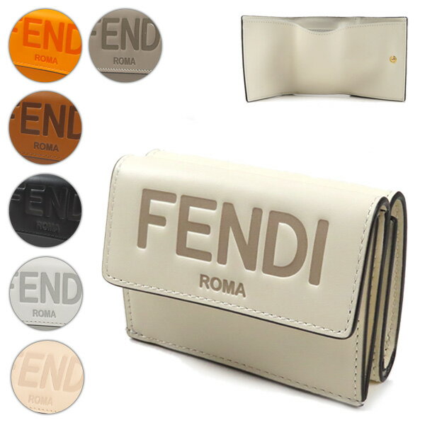 フェンディ 財布（レディース） FENDI フェンディ ROMA Micro Trifold Leather Wallet 8M0395 ローマ マイクロ トリフォールド レザーウォレット ロゴ 三つ折り財布 レディース AAYZ F0K7E F1DZH F0QVK F1C76 F14N1