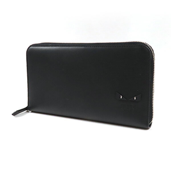 FENDI フェンディ Bugs Eye Zip Around Wallet 7M0275 6OC F0GXN バグズ アイ ジップアラウンド ウォレット ロゴ 長財布 スマホケース トラベルケース メンズ