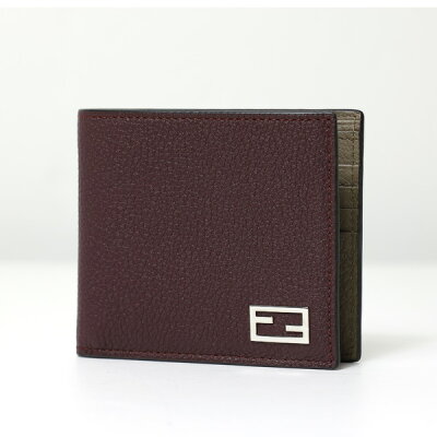 FENDI フェンディ FF Logo Bi-Fold Wallet 二つ折り財布 折りたたみ財布 FFロゴ 小銭入れ無し レザー メンズ 7M0169 AJF6 LaG Onlinestore