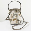 FENDI フェンディ Mon Tresor Mini Canvas Bucket Bag モントレゾール ミニバケットバッグ ショルダーバッグ ハンドバッグ 鞄 FFモチーフ ロゴ刺繍 レディース 8BS010 APKE F1MB4