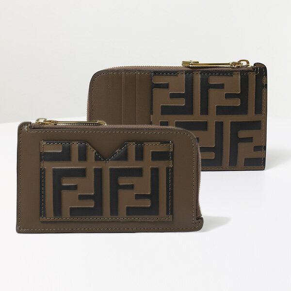 【5/18限定！当選確率1/2 最大100％バック】FENDI フェンディ FF Logo Coin Card Case 8M0489 FFダイヤモンド カードケース コインケース 小銭入れ フラグメントケース ミニ財布 レザー レディース ADYM F13VK