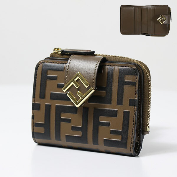 フェンディ 財布（レディース） 【5/31迄！SNSフォロワーさん限定 5％OFFクーポン発行中】FENDI フェンディ FF Logo Bi-Fold Wallet FFダイヤモンド 二つ折り財布 折りたたみ財布 ミニ財布 レザー 本革 レディース 8M0490 ADYM F13VK