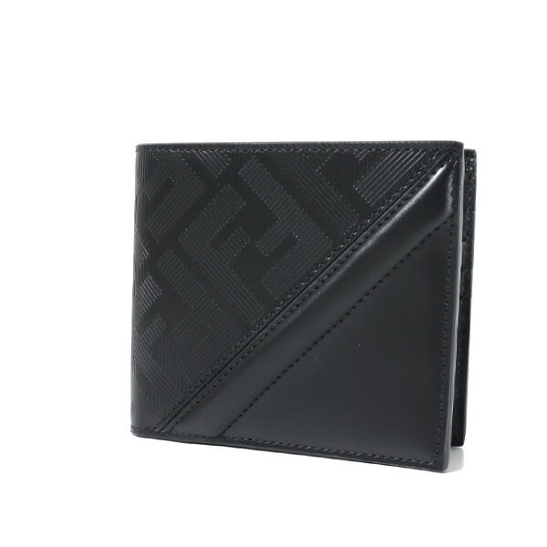 フェンディ 財布（メンズ） FENDI フェンディ Fendi Shadow Diagonal Bi-Fold Wallet シャドー ダイアゴナル 二つ折り財布 折りたたみ財布 小銭入れなし FFロゴ ズッカ柄 レザー メンズ 7M0169AP1T