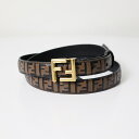 FENDI フェンディ FF Logo Belt ベルト FF柄 FFバックル レザー 本革 総柄 ウエストマーク レディース 8C0648 AQ1J F1N1Y