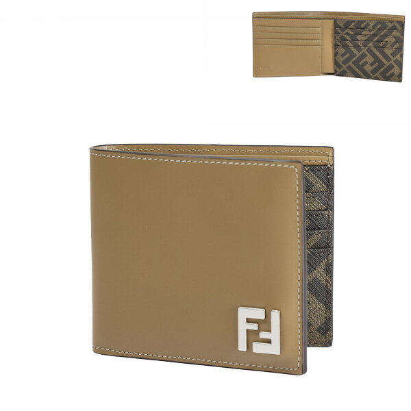 フェンディ 財布（メンズ） 【5/31迄！SNSフォロワーさん限定 5％OFFクーポン発行中】FENDI フェンディ FF Logo Bi-Fold Wallet 折りたたみ財布 ミニ財布 カードケース 名刺入れ レザー 本革 FFロゴ メンズ 7M0356AFF2