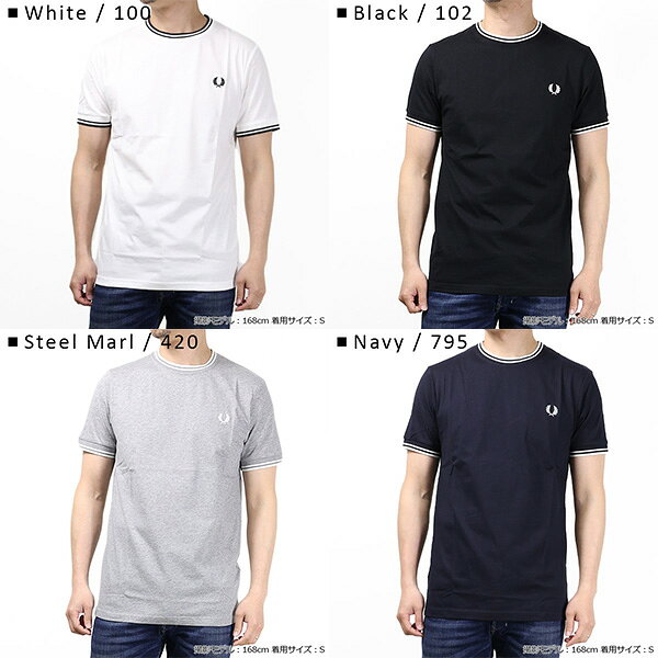 FRED PERRY フレッドペリー Tシャツ Twin Tipped T-Shirt M1588 メンズ レディース カットソー ローレルリース クルーネック LaG Onlinestore