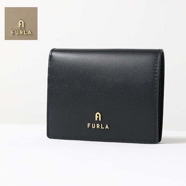 FURLA フルラ CAMELIA S COMPACT BIFOLD WALLET 二つ折り財布 折りたたみ財布 ミニ財布 Sサイズ カメリア メタルロゴ レザー レディース WP00304 AX0733