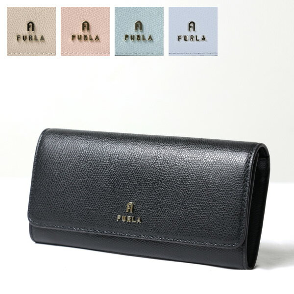 【5/18限定！当選確率1/2 最大100％バック】FURLA フルラ CAMELIA CONTINENTAL SLIM WALLET 長財布 折りたたみ財布 カメリア コンチネンタル 小銭入れあり メタルロゴ レザー レディース WP00324 ARE000