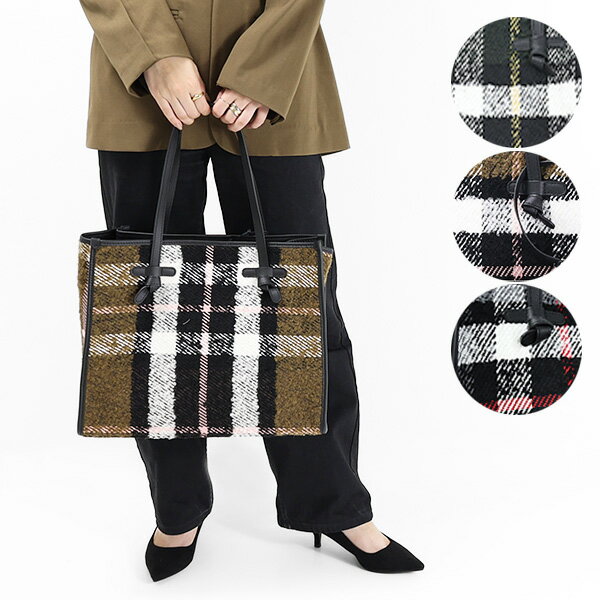 楽天LaG OnlineStore　楽天市場店Gianni Chiarini ジャンニ キアリーニ MARCELLA M CHECK TOTE BAG BS 6850 MXCHECK トートバッグ マルチェッラ チェック柄 鞄 レザー 本革 ウール レディース