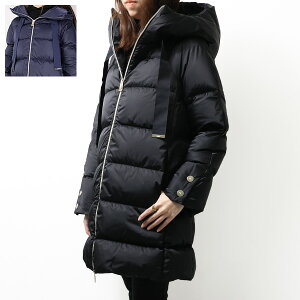 HERNO ヘルノ A-Shape Satin Down Coat ダウンコート サテン Aシェイプ フード付き 撥水 グログランリボン ポーラテック コート アウター ダウン レディース PI1304D 12170Z LaG Onlinestore