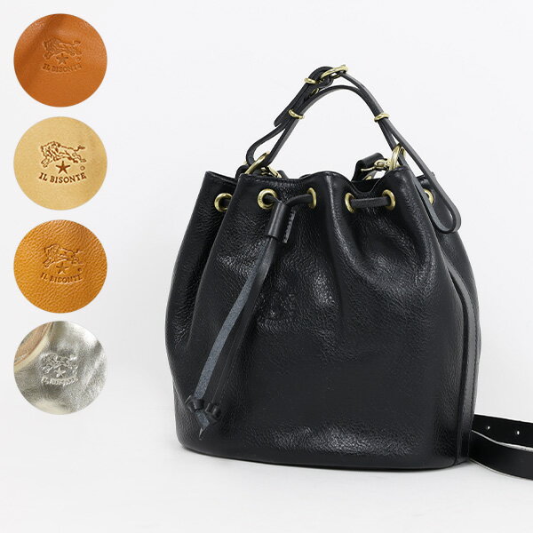 ハンドバッグ 【5/31迄！SNSフォロワーさん限定 5％OFFクーポン発行中】IL BISONTE イルビゾンテ BUCKET BAG BBU001 PV0001 BK197B CA127B NA161B ショルダーバッグ ハンドバッグ レザー 本革 ロゴ カジュアル キレカジ レディース