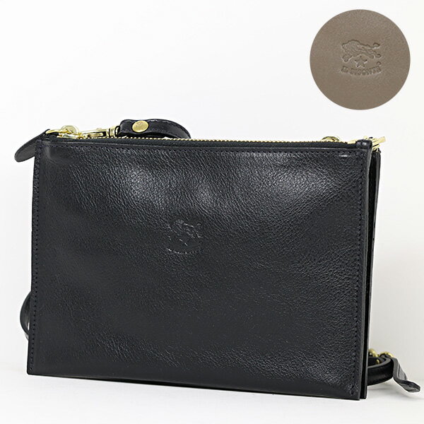 イル ビゾンテ 革バッグ レディース IL BISONTE イルビゾンテ CLUTCH BCL022 PV0001 BK128B GY107B ショルダーバッグ クロスボディバッグ ポーチ レザー 本革 ロゴ カジュアル キレカジ レディース