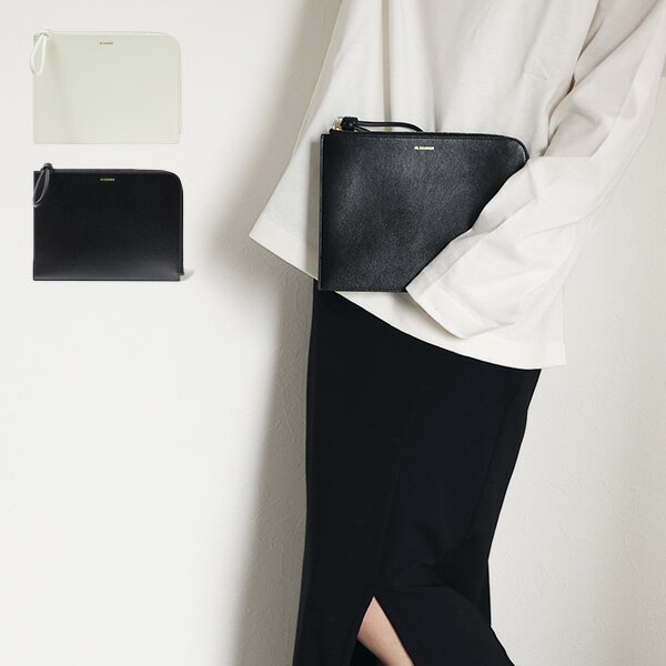 JIL SANDER ジルサンダー GIRO ENVELOPE CLUTCH クラッチバッグ ポーチ レザー 本革 レディース J07UI0..