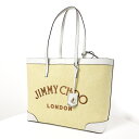 ジミーチュウ 4/30迄！Instagramフォロワーさん限定クーポン発行中！Jimmy Choo ジミーチュウ NINE2FIVE Tote Bag トートバッグ 鞄 大容量 ミディアムトート ポーチ付き ロゴ ラフィア レザー レディース NINE2FIVEEW RAZ