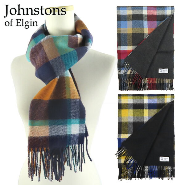 2021新作 Johnstons ジョンストンズ カシミヤ メリノ リバーシブル レディース Cashmere Wool Scarf 180×30 WB1517 WB001517 MERINO SPORTS CHECK REVERSIBLE カシミヤ ウール マフラー チェック レディース