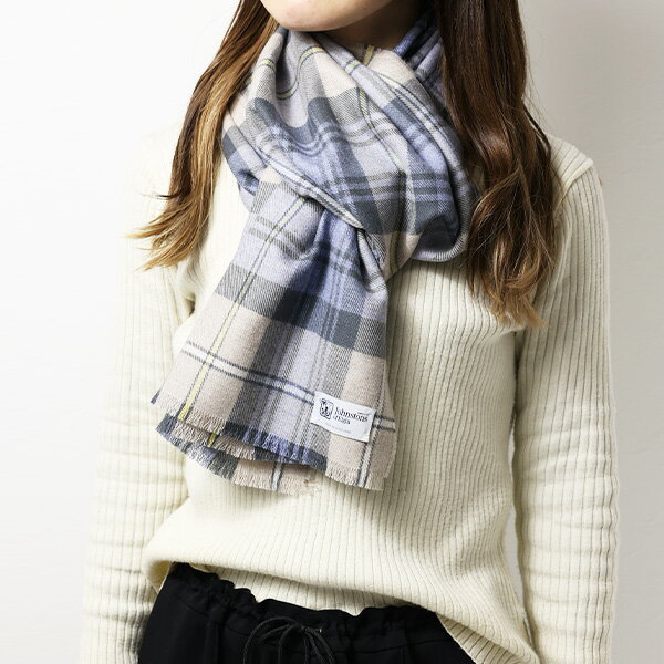 Johnstons ジョンストンズ MERINO WOOL TARTAN CHECK SCARF メリノウール タータンチェック スカーフ ウール ストール チェック柄 レディース WD000446