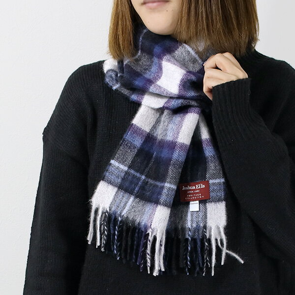 Joshua Ellis ジョシュアエリス Cashmere Stole 25cmx180cm カシミヤ スカーフ マフラー ストール チェック柄 レディース RWC51036