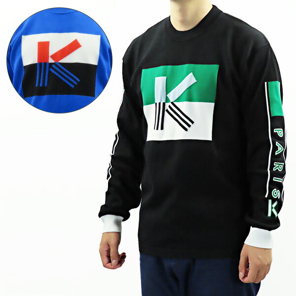 ケンゾー トレーナー メンズ KENZO ケンゾー K Colorblock Sweater F955PU2403LB 74 99 カラーネック セーター ニット クルーネック ロゴ レイヤード 長袖 メンズ