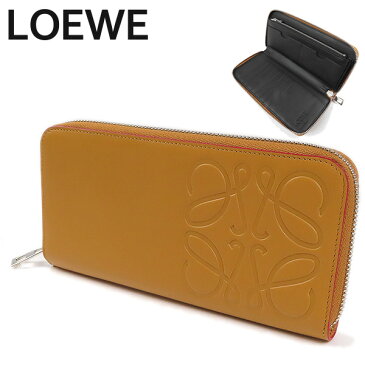 LOEWE ロエベ BRAND OPEN WALLET ジップ アラウンド ウォレット ロゴ レザー 長財布 メンズ 10654AU46 3160 Honey
