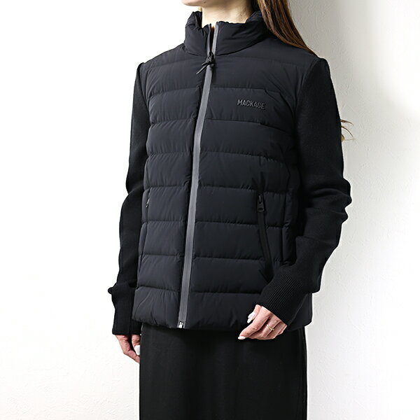 Rakuten - MACKAGE マッカージュ ダウンジャケット OCEANE-CITY レディース ニット 切り替え ストレッチ コンビブルゾン フードなし アウター LaG Onlinestore