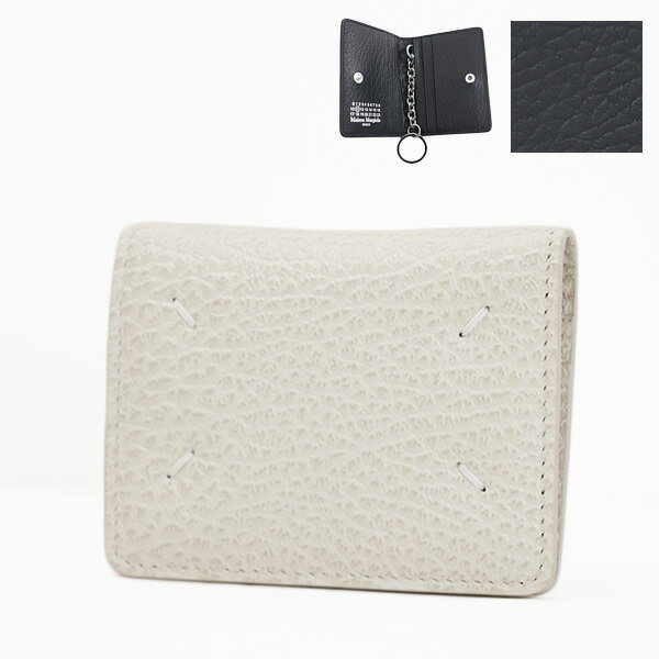 Maison Margiela メゾンマルジェラ BI FOLD CARD HOLDER WITH KEYRING S56UI0128 P4455 T8013 カードケース キーケース キーリング レザー 本革 刺繍 二つ折り メンズ レディース ユニセックス