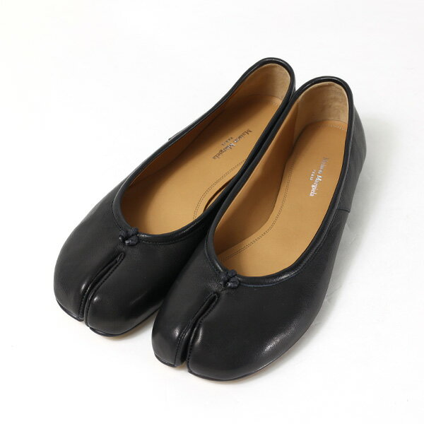 【5/18限定！当選確率1/2 最大100％バック】Maison Margiela メゾンマルジェラ TABI Ballet Shoes タビ バレエシューズ 足袋 パンプス フラット 靴 キャメルレザー レディース S58WZ0042 P3753