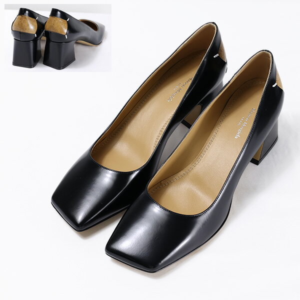 【5/18限定！当選確率1/2 最大100％バック】Maison Margiela メゾンマルジェラ Court Shoes パンプス スクエアヒール 靴 エナメルレザー 本革 レディース S58WL0226 PS679 T8013