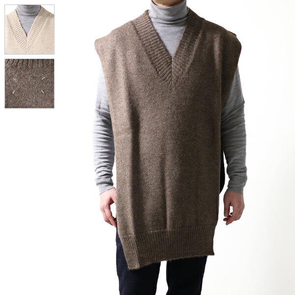 Maison Margiela メゾン マルジェラ ニットベスト Wool Vest S50TH0057 S18145 メンズ レディース Vネック ジレ 4ス...