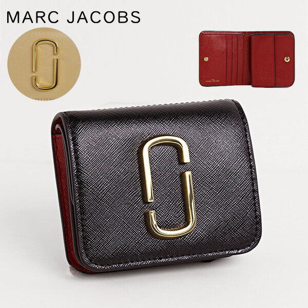 マーク ジェイコブス 二つ折り財布 レディース MARC JACOBS マークジェイコブス New Small Wallet S112L01PF21 014 289 スナップショット ミニ財布 二つ折り財布 ジップアラウンドウォレット レザー ロゴ レディース