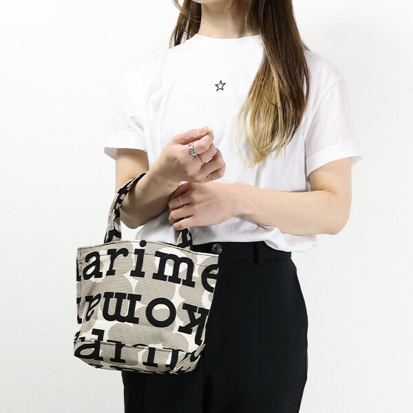 【5/18限定！当選確率1/2 最大100％バック】Marimekko マリメッコ PIENI AHKERA UNIKKO LOGO BAG トートバッグ コットン ロゴ ウニッコ 花柄 カジュアル レディース 091685