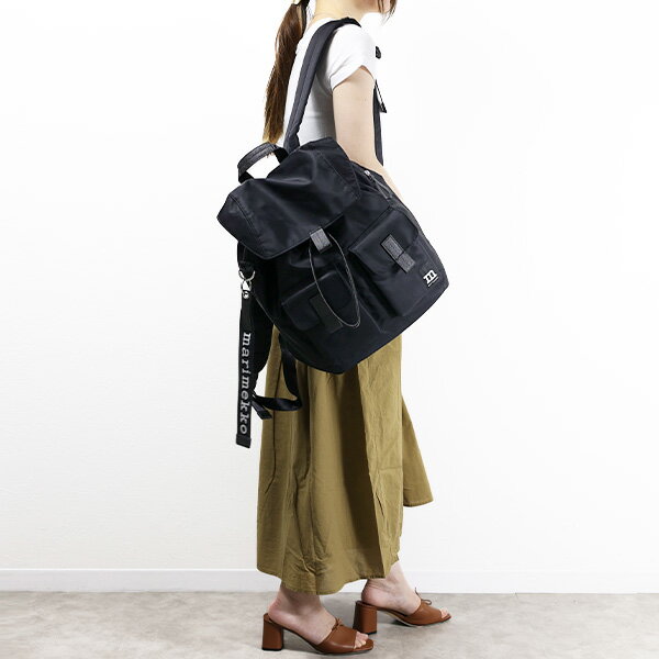 Marimekko マリメッコ Everything Backpack L Solid バックパック リュック 鞄 旅行 チャーム ロゴ レディース 091198