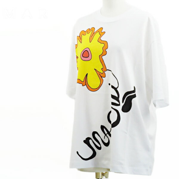 Print - MARNI マルニ T-SHIRT THJET49EPL USCS59 BFW01 LILY WHITE Tシャツ ロゴT 半袖 クルーネック オーバーサイズ プリント コットン レディース LaG Onlinestore
