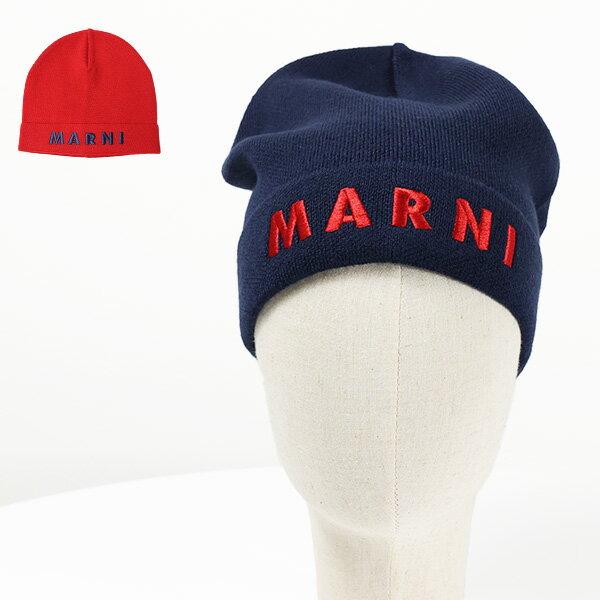 楽天LaG OnlineStore　楽天市場店MARNI マルニ Logo Beanie ニット帽 ビーニー ロゴ 帽子 防寒 キッズ レディース 大人も可 M00975 M00RG