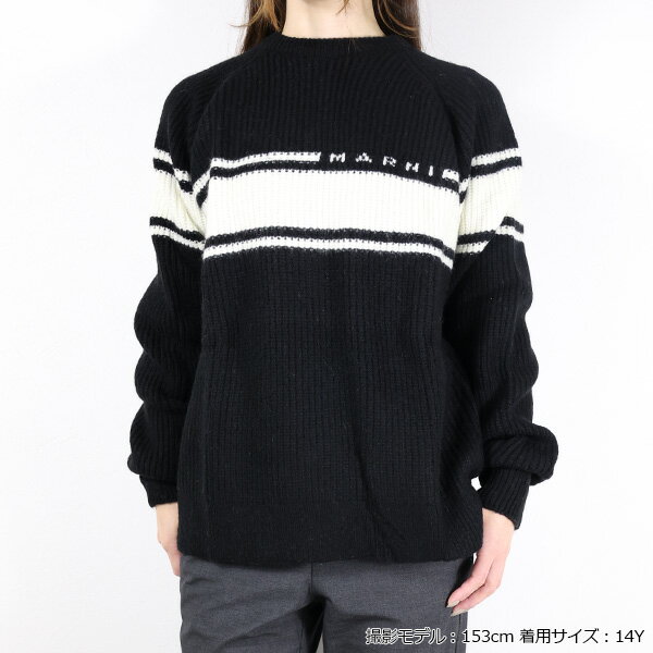 MARNI マルニ Stripe Sweater ストライプ セーター ニット ウール混紡 4者混 長袖 クルーネック トップス キッズ 女の子 大人もOK レディース M01210 M00T0 LaG Onlinestore