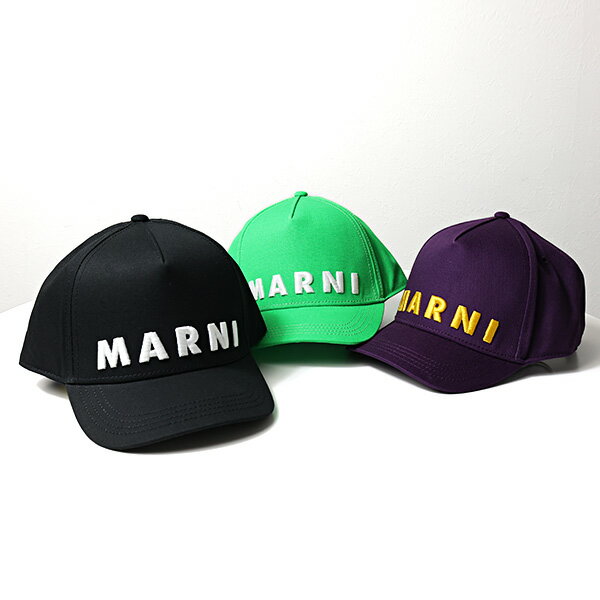 MARNI マルニ キッズ ベースボールキャップ Logo Baseball Cap M01470 M00J2 レディース ガールズ コットン ロゴ刺繍 キャッ...