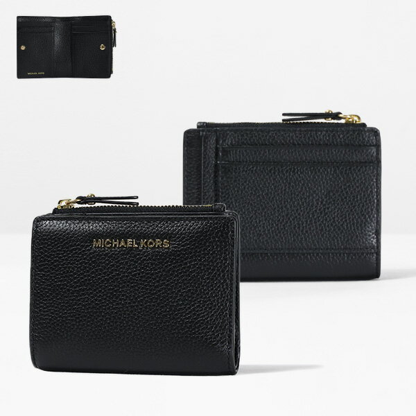 マイケル・コース 二つ折り財布 レディース MICHAEL KORS マイケルコース JET SET BI-FOLD WALLET 二つ折り財布 折りたたみ財布 ミニ財布 小銭入れあり メタルロゴ レザー レディース 34F9GJ6F2L