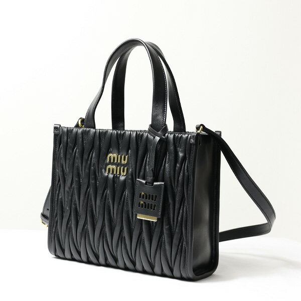 MIUMIU ミュウミュウ Matelasse Tote Bag トートバッグ ショルダーバッグ ロゴ マテラッセ レザー レディース 5BG26 3N88 F0002のサムネイル